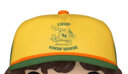 Dustin Camp Hat Close-up Funko Pop