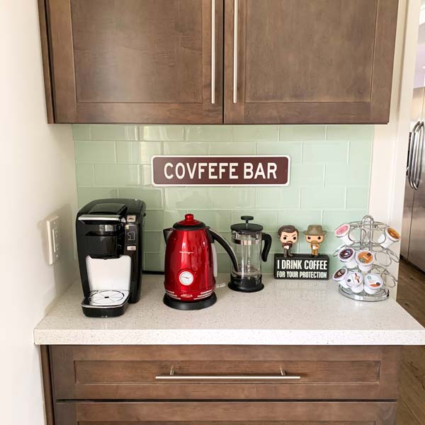 Covfefe Coffee Bar Aluminum Sign - Happy Clam Gifts copyright